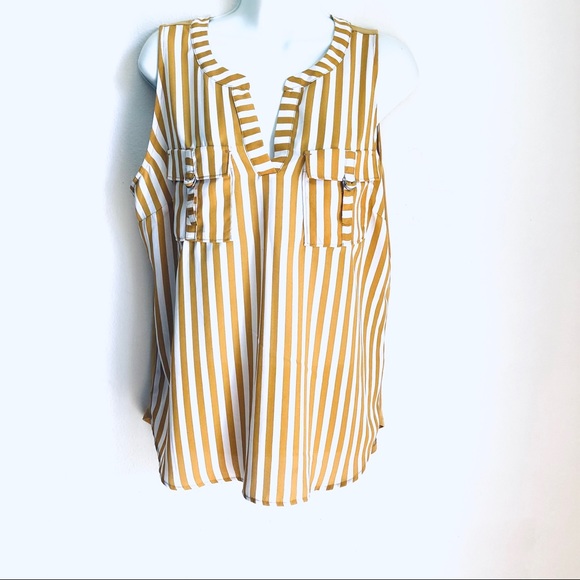 NEW YORK & COMPANY STRIPED BLOUSE.SIZE MEDIUM - Picture 1 of 5
